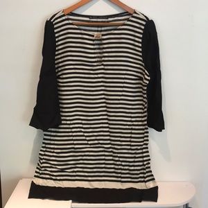 Zara black and white striped dress